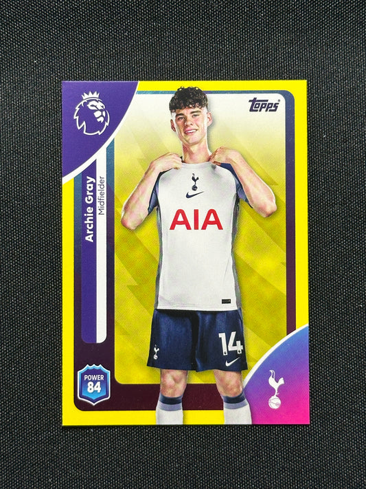 Archie Gray Yellow Parallel Base - Topps Premier League 2026