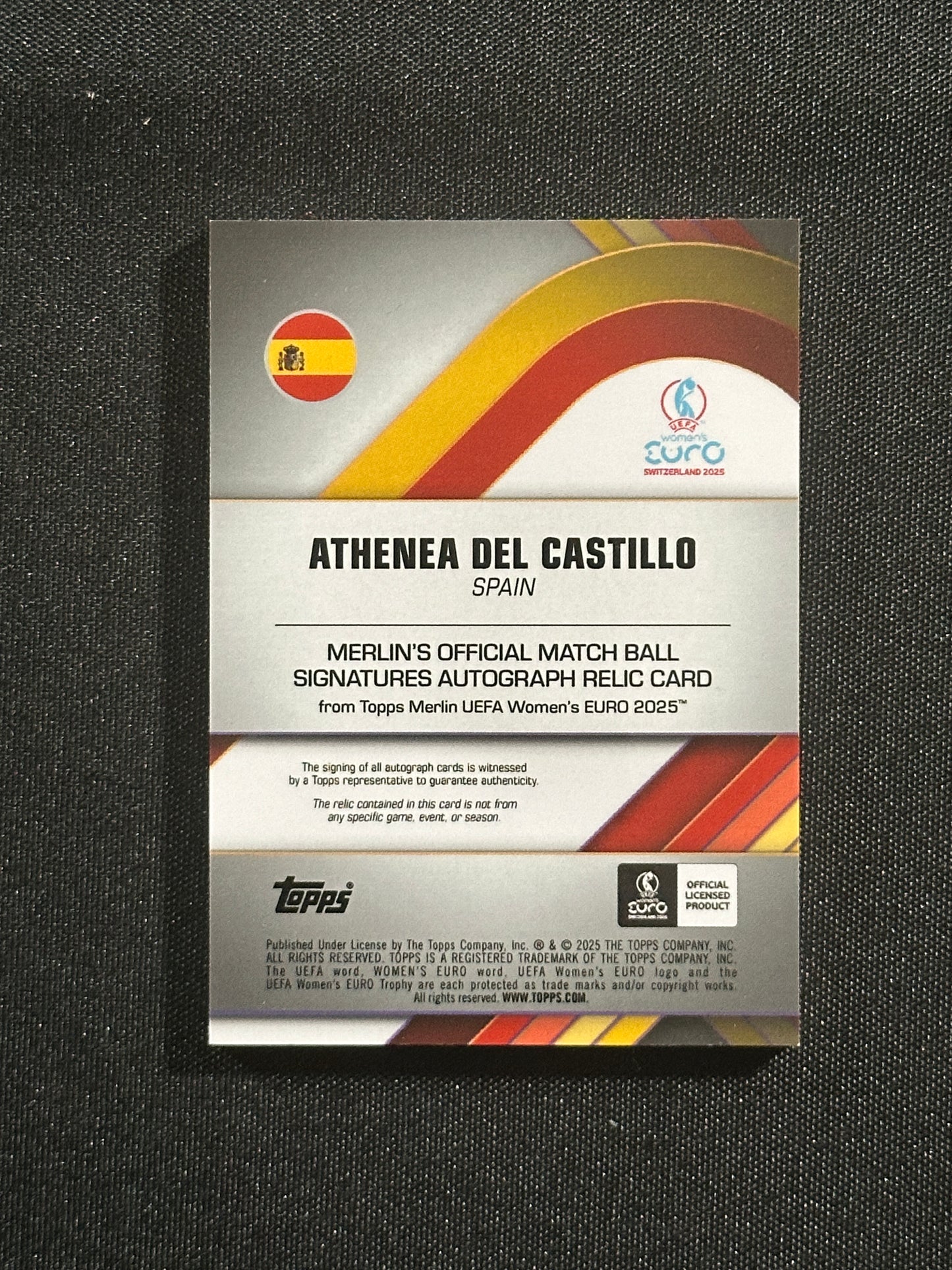 Athena Del Castillo Autograph 1/5 - Topps Merlin Women's EURO 2025