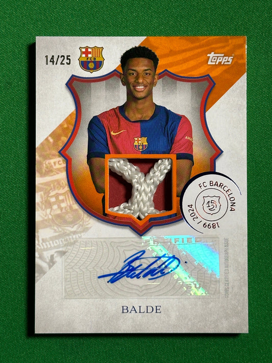Balde Goal Net Patch Autograph 14/25 - Topps Barcelona 125th Anniversary Front