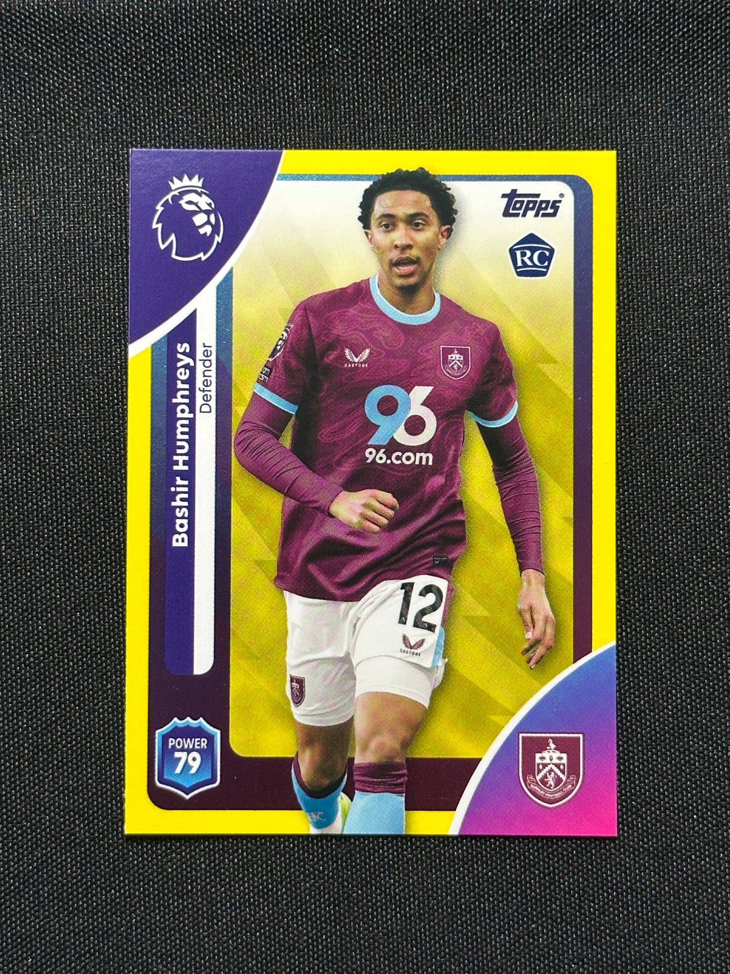 Bashir Humphreys Yellow Parallel Base - Topps Premier League 2026