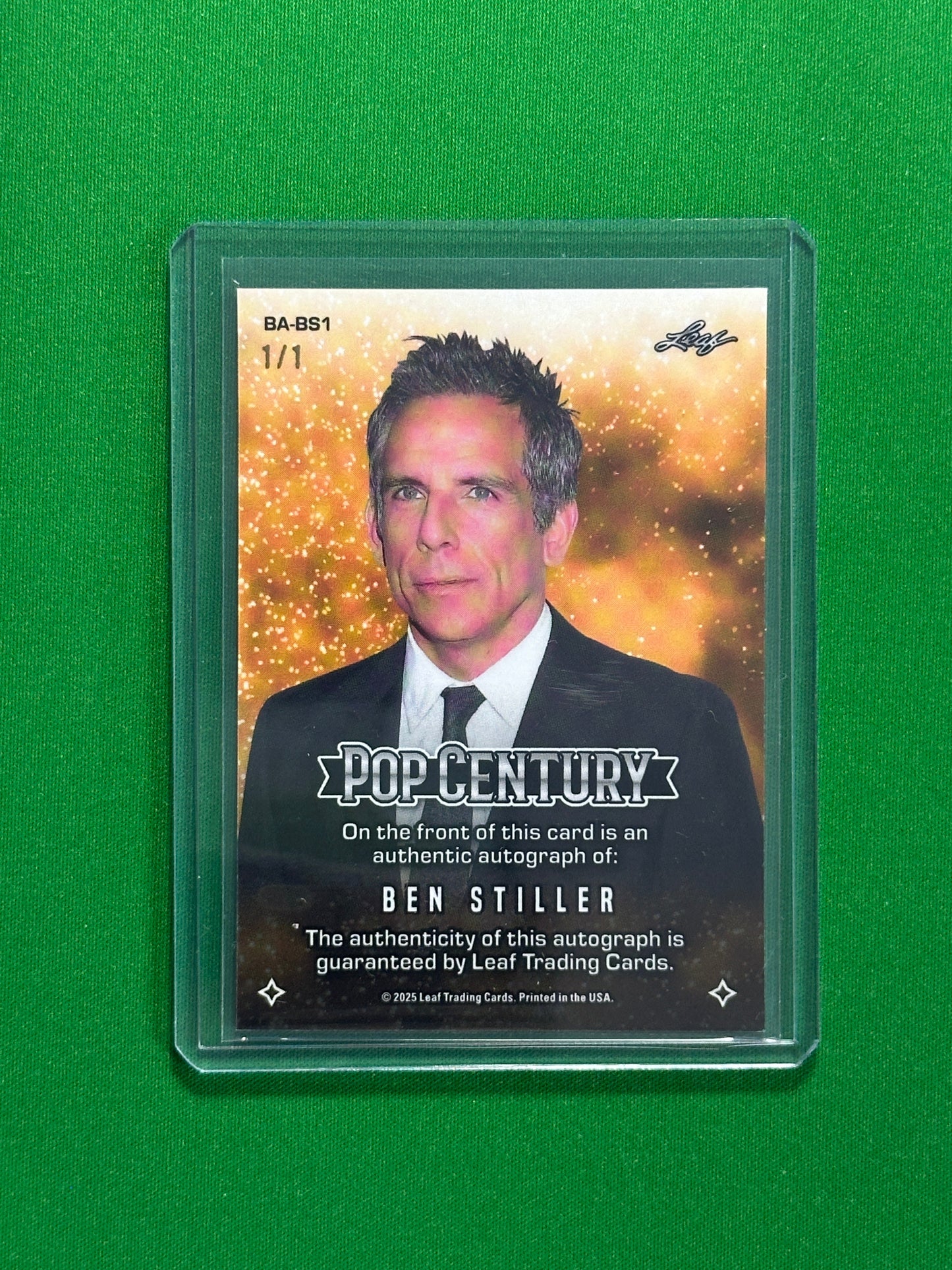 Ben Stiller Autograph 1/1 - Leaf Pop Century 2025