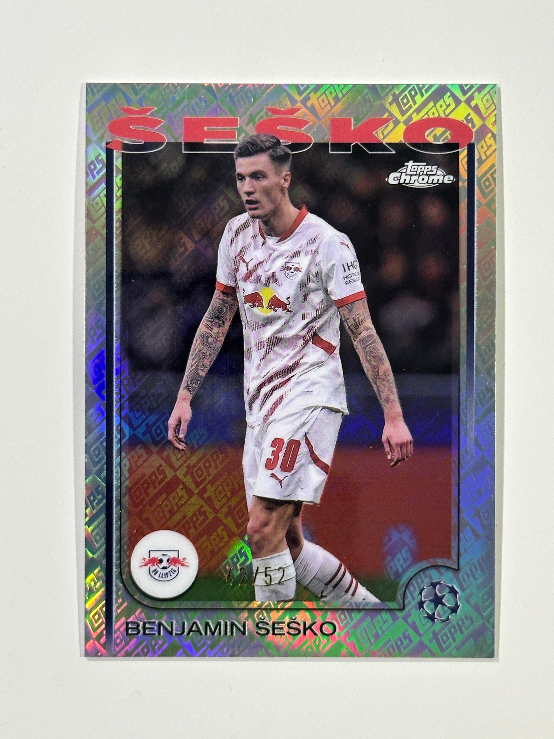 Benjamin Sesko Numbered Parallel 42/52 - Topps Chrome 2024/25