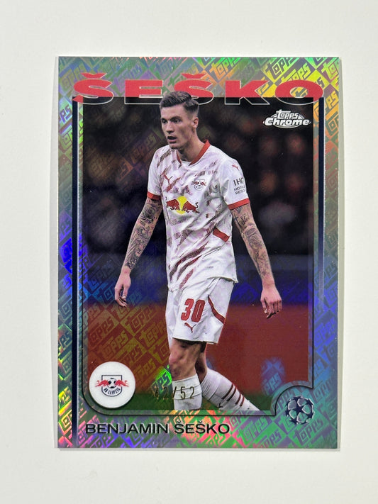 Benjamin Sesko Numbered Parallel 42/52 - Topps Chrome 2024/25