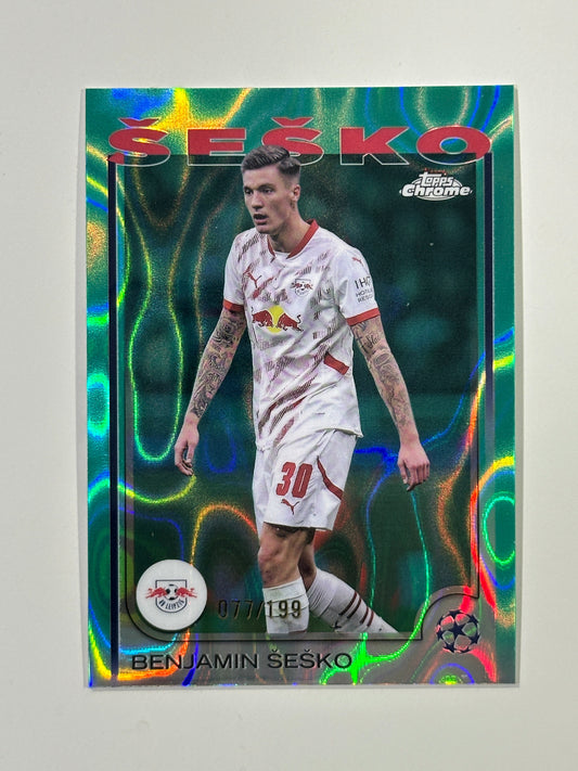 Benjamin Sesko Numbered Parallel 77/199 - Topps Chrome 2024/25