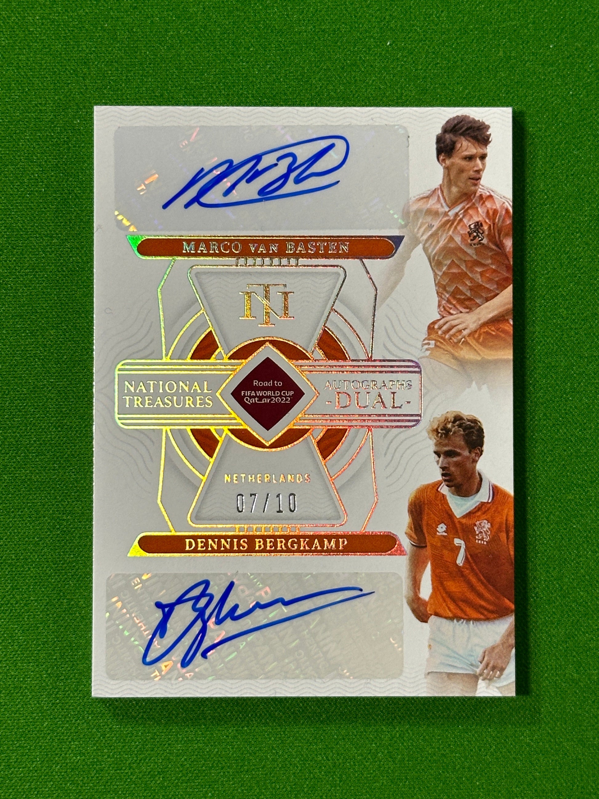 Marco Van Basten & Dennis Bergkamp Dual Autograph 07/10 - Netherlands - Panini National Treasures World Cup 2022