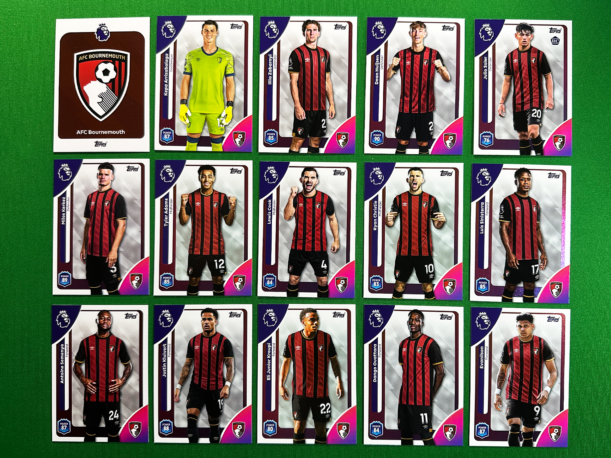AFC Bournemouth Full Base Set - Topps Premier League 2026