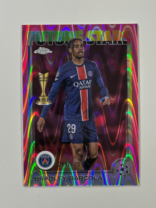 Bradley Barcola Numbered Parallel 49/175 - Topps Chrome 2024/25