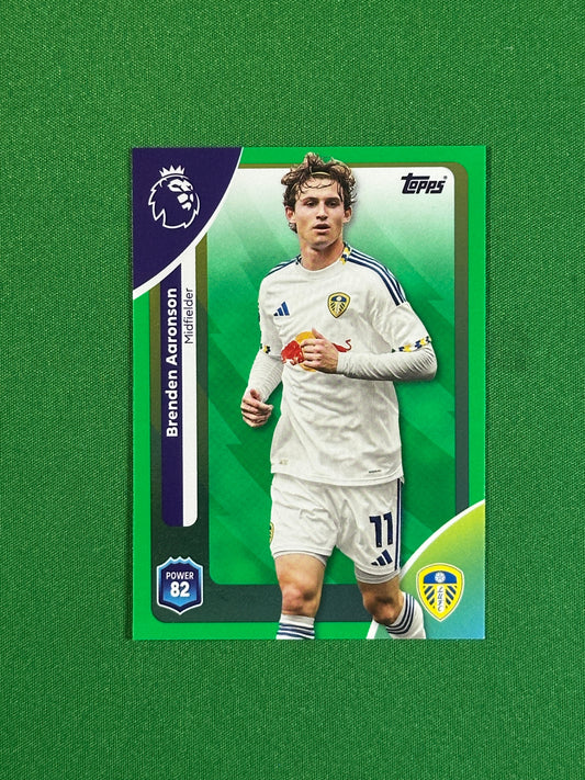 Brenden Aaronson Green Parallel Base - Topps Premier League 2026