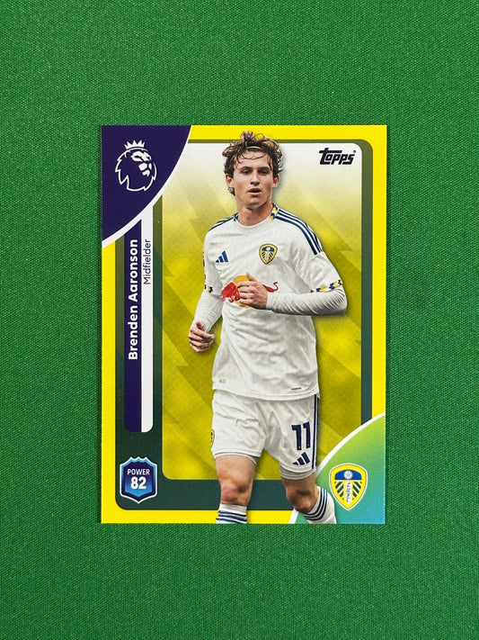 Brenden Aaronson Yellow Parallel Base - Topps Premier League 2026