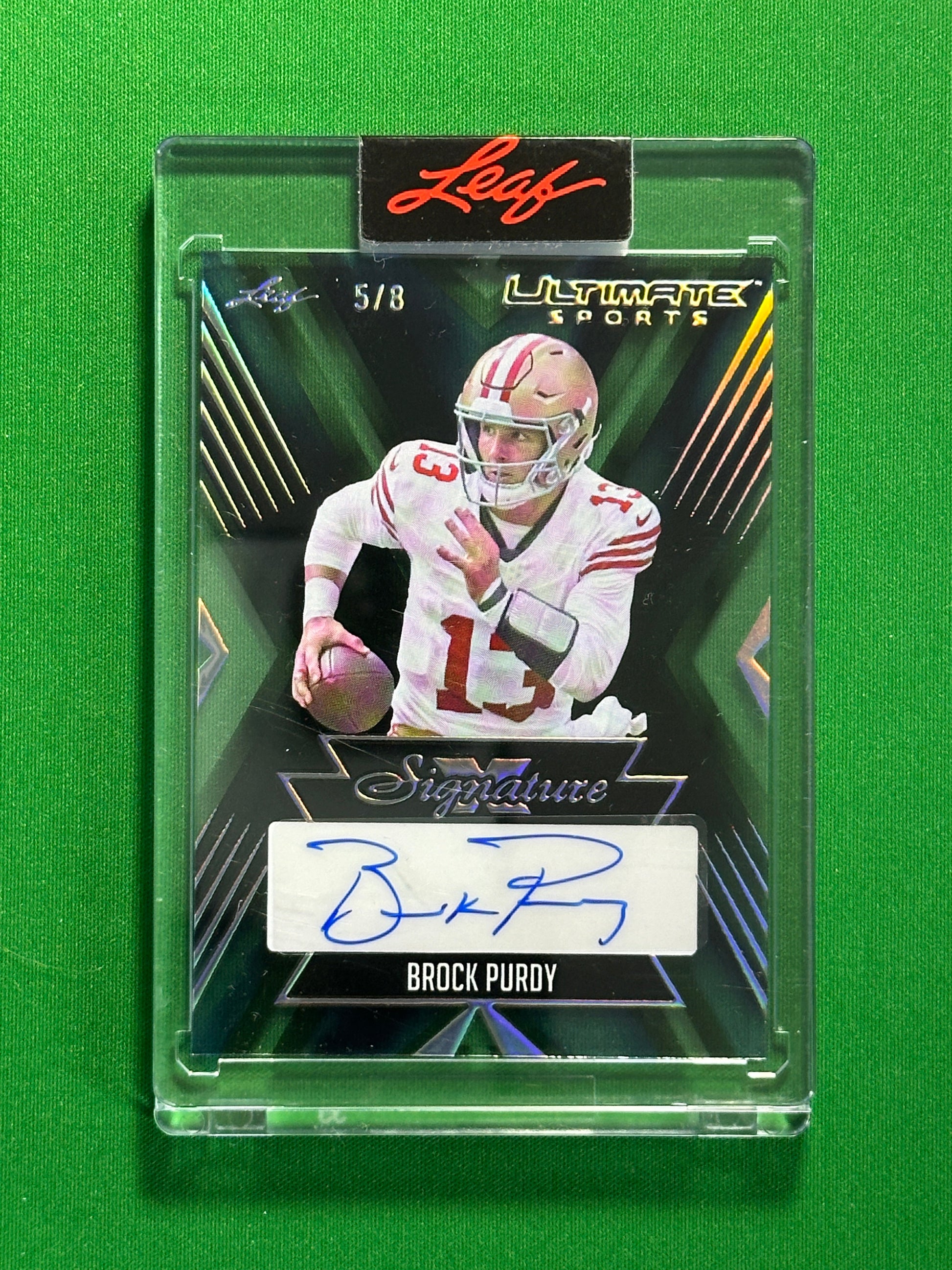 Brock Purdy Autograph 5/8 - Leaf Ultimate Sports 2025