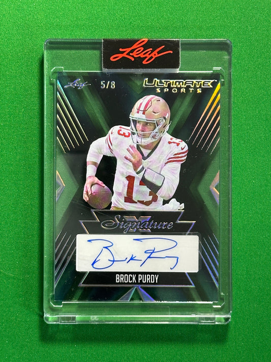 Brock Purdy Autograph 5/8 - Leaf Ultimate Sports 2025