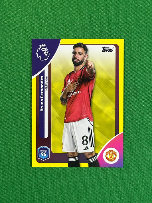 Bruno Fernandes Yellow Parallel Base - Topps Premier League 2026