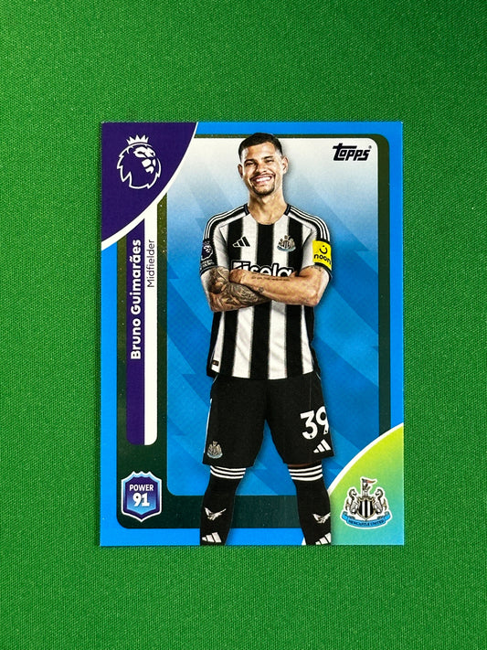 Bruno Guimaraes Blue Parallel Base - Topps Premier League 2026