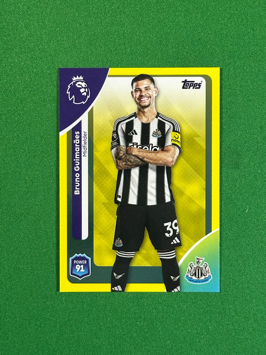 Bruno Guimaraes Yellow Parallel Base - Topps Premier League 2026