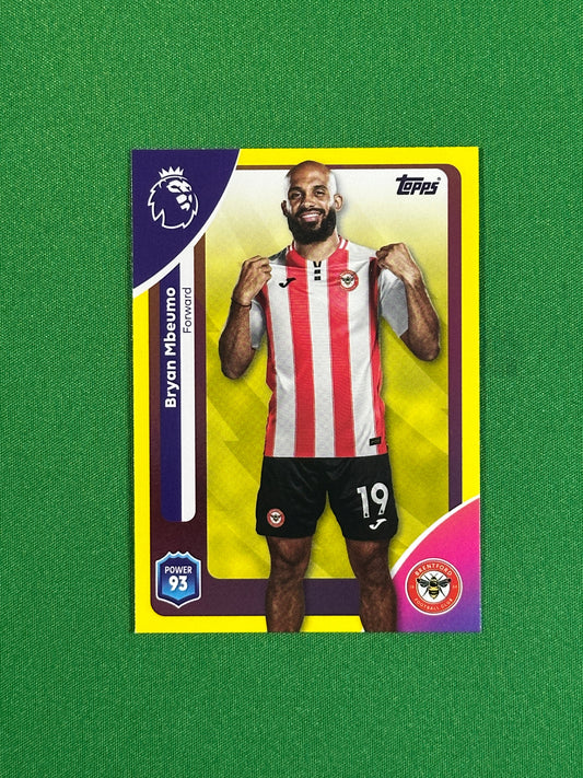 Bryan Mbuemo Yellow Parallel Base - Topps Premier League 2026