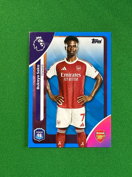 Bukayo Saka Blue Parallel Base - Topps Premier League 2026