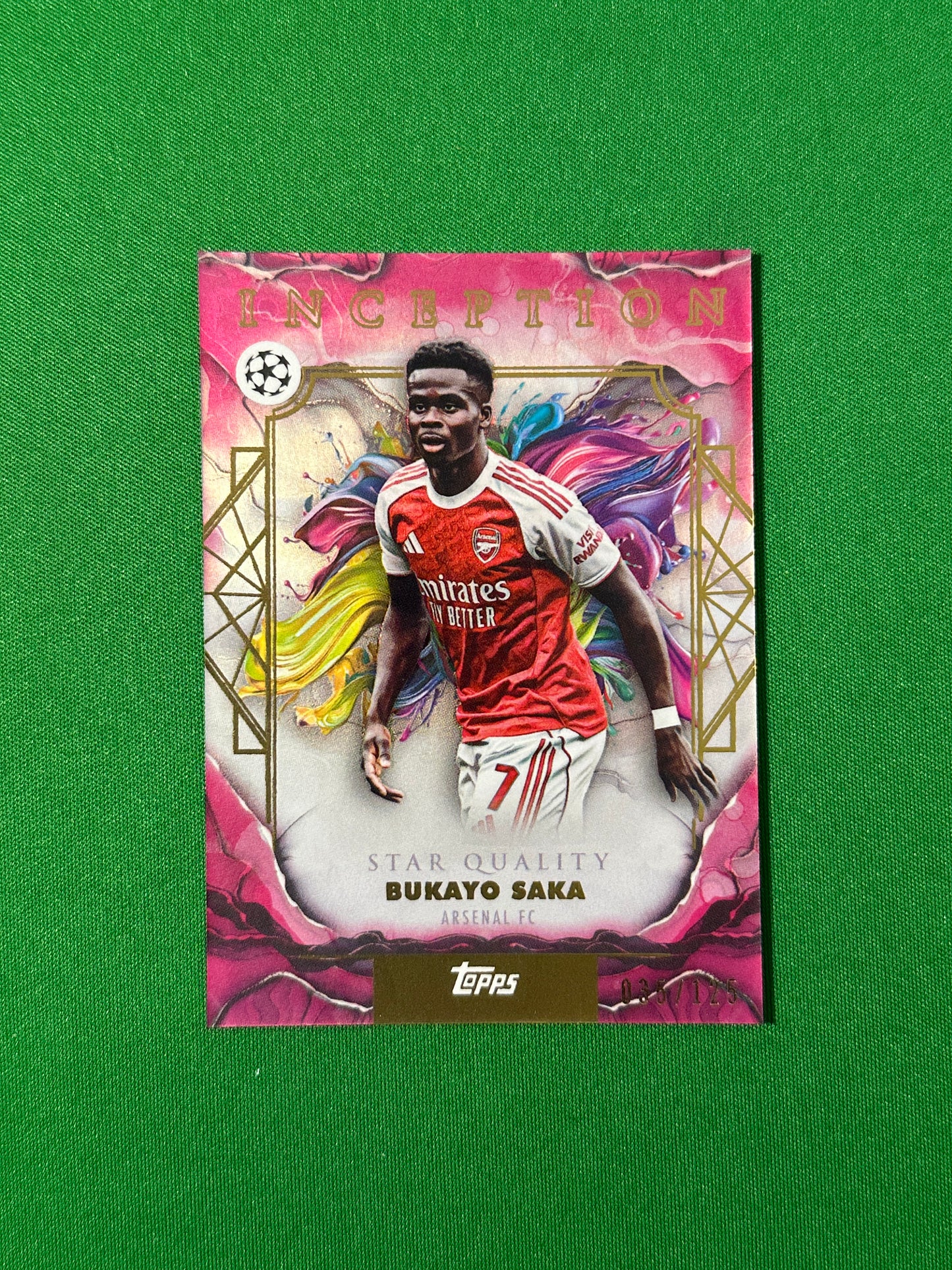 Bukayo Saka Parallel 035/125 Arsenal FC Topps PL Inception 2025/26 football card