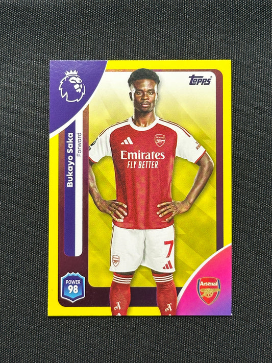 Bukayo Saka Yellow Parallel Base - Topps Premier League 2026