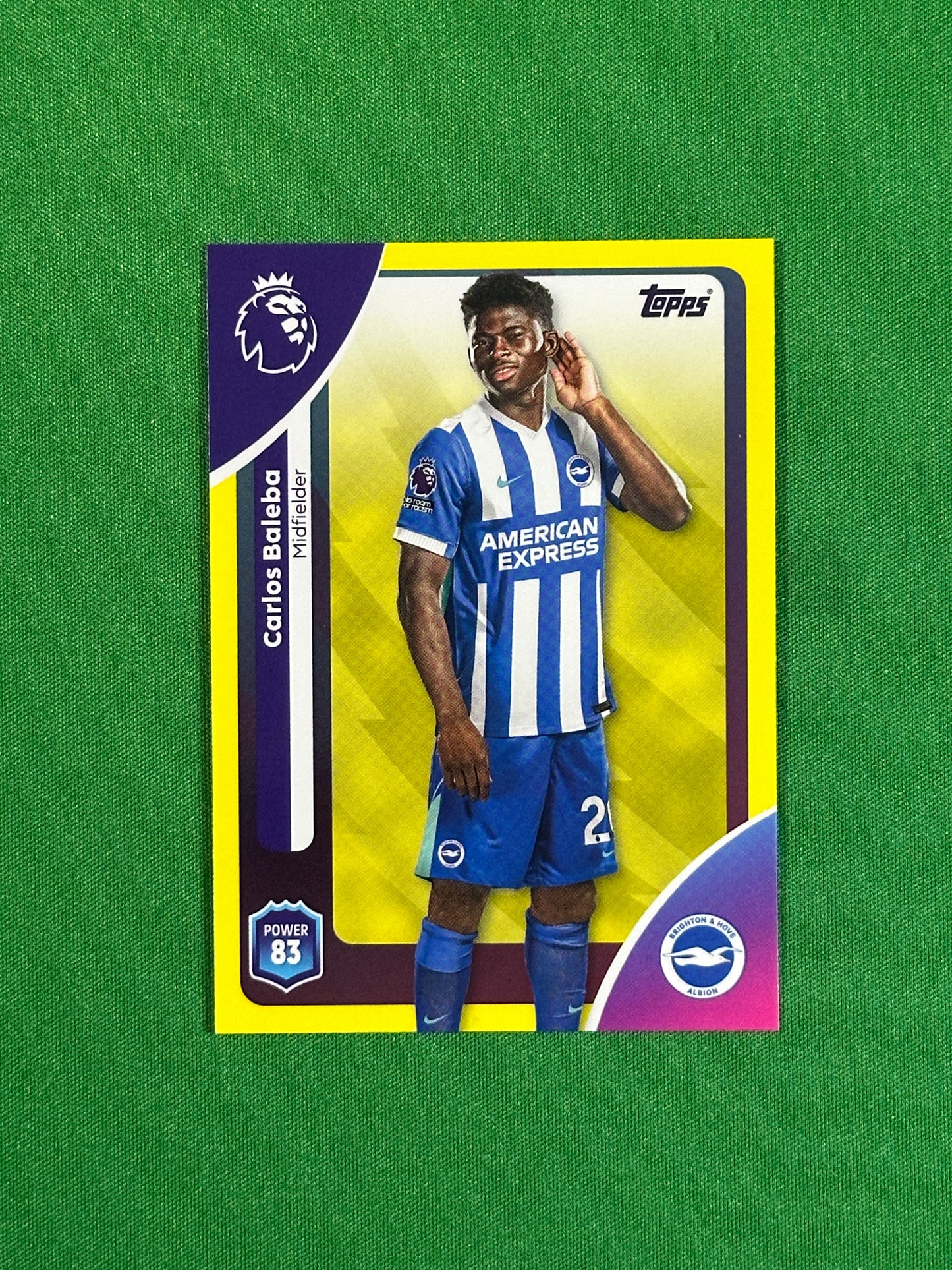 Carlos Baleba Yellow Parallel Base - Topps Premier League 2026