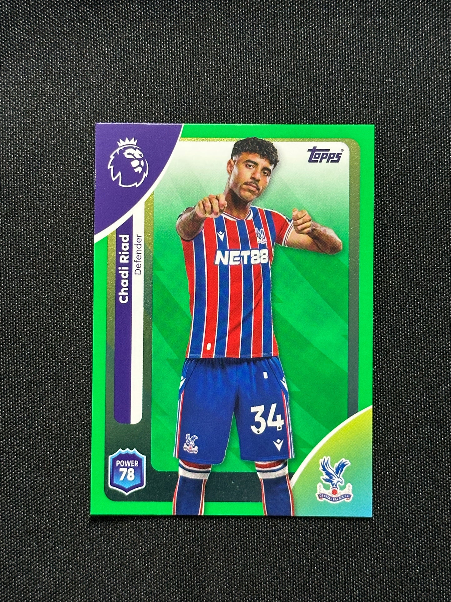 Chadi Riad Green Parallel Base - Topps Premier League 2026