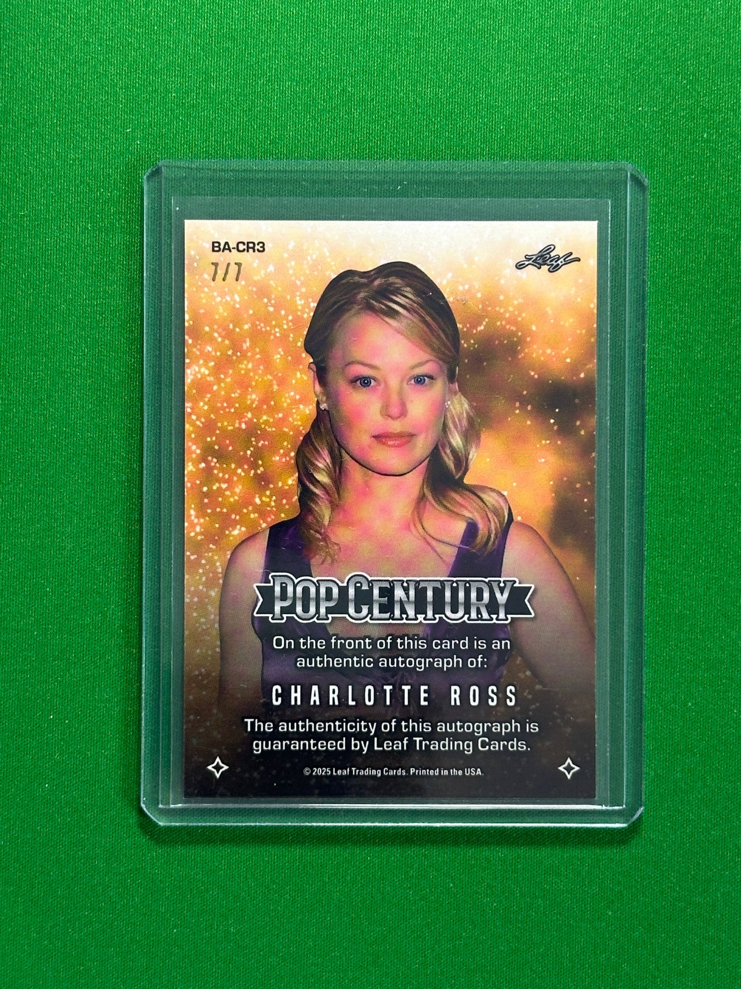 Charlotte Ross Autograph 7/7 - Leaf Pop Century 2025