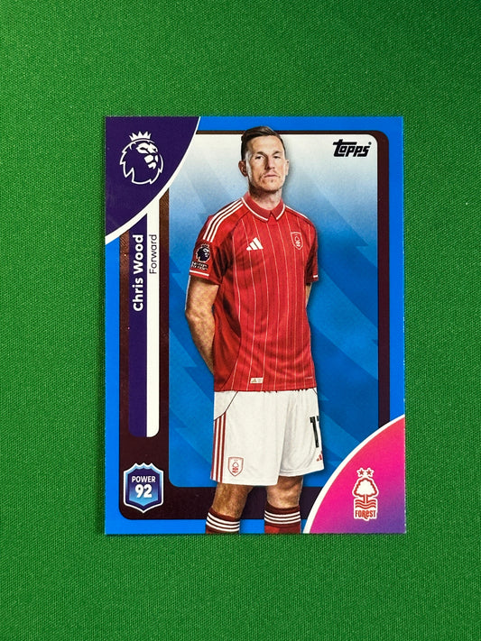 Chris Wood Blue Parallel Base - Topps Premier League 2026