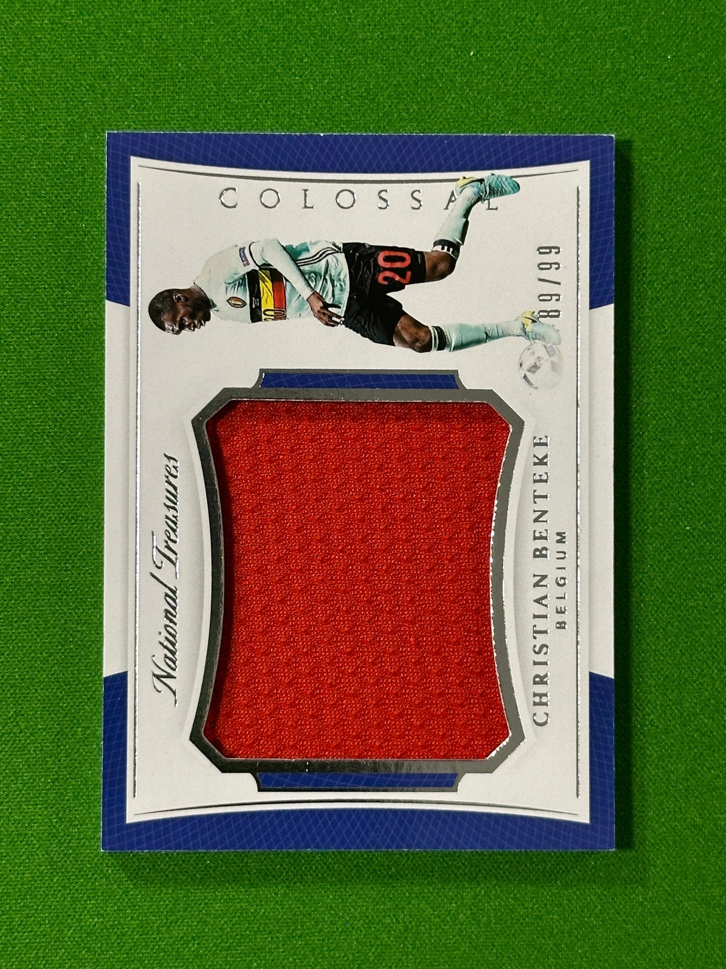 Christian Benteke Player-Worn Patch 89/99 - Belgium - Panini National Treasures 2018