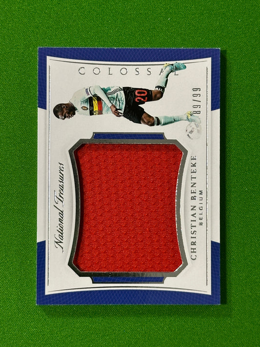 Christian Benteke Player-Worn Patch 89/99 - Belgium - Panini National Treasures 2018