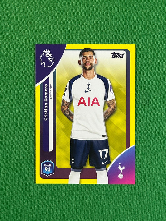 Christian Romero Yellow Parallel Base - Topps Premier League 2026