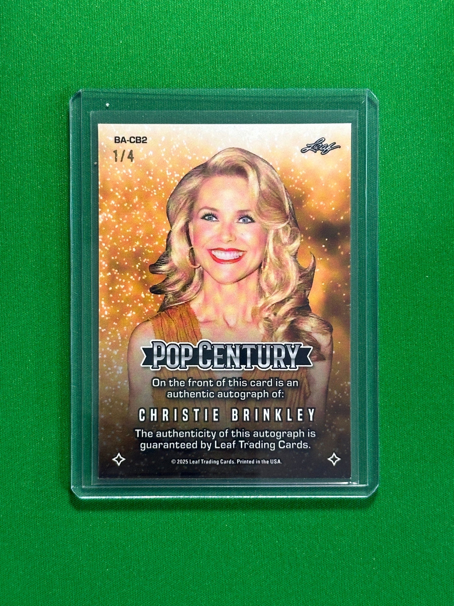 Christine Brinkley Autograph 1/4 - Leaf Pop Century 2025