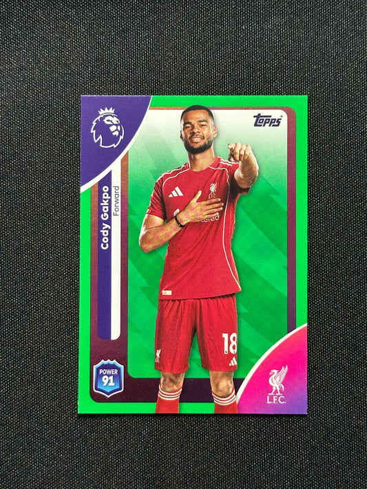Cody Gakpo Green Parallel Base - Topps Premier League 2026