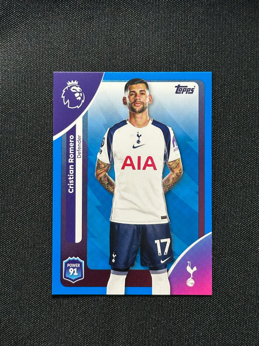 Cristian Romero Blue Parallel Base - Topps Premier League 2026