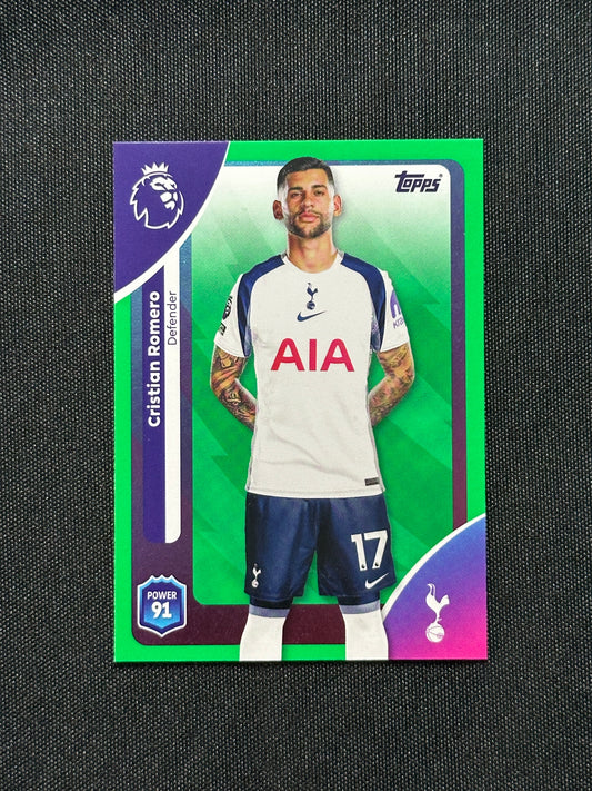 Cristian Romero Green Parallel Base - Topps Premier League 2026