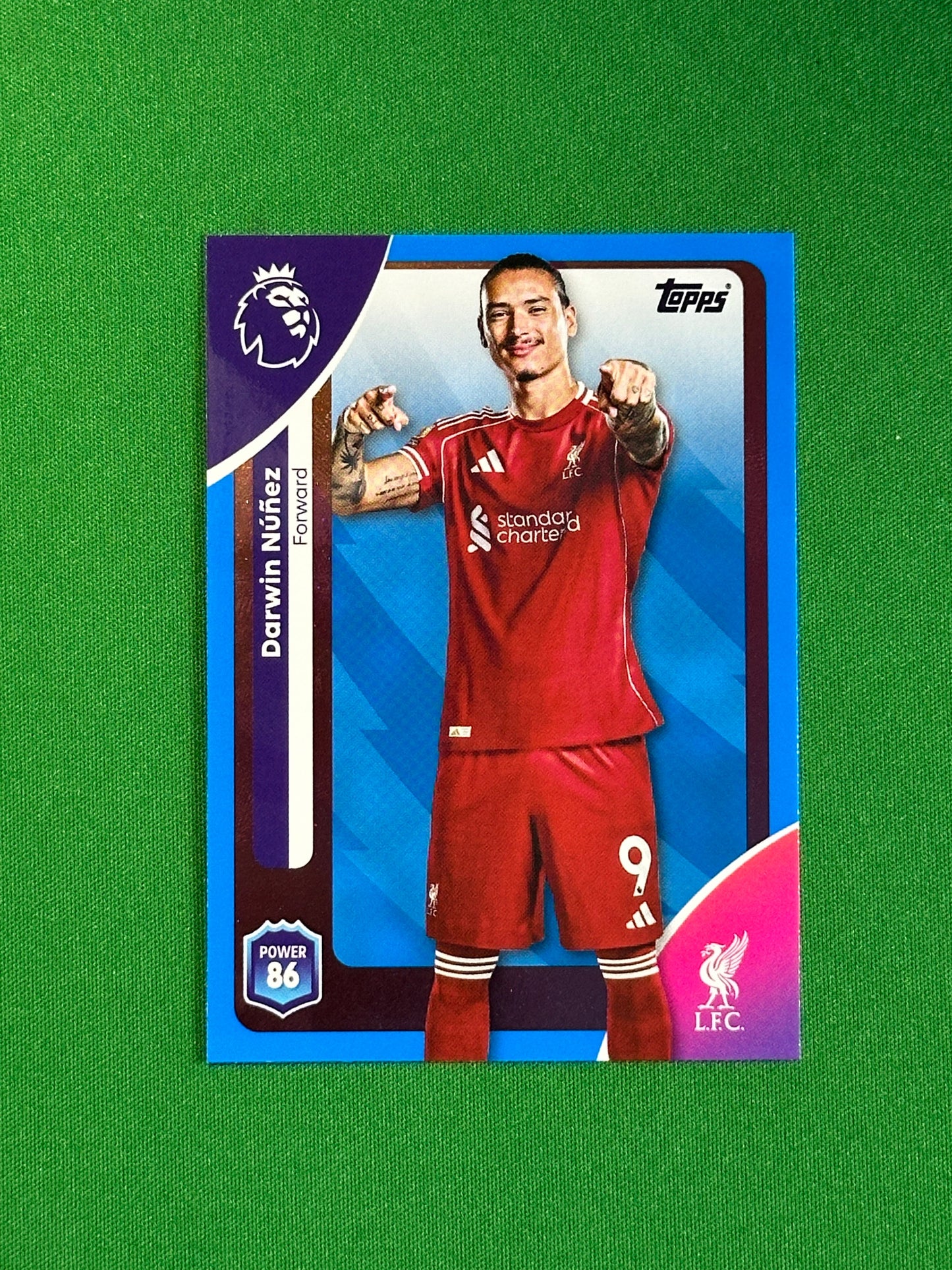 Darwin Nunez Blue Parallel Base - Topps Premier League 2026