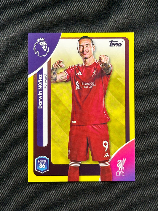 Darwin Nunez Yellow Parallel Base - Topps Premier League 2026