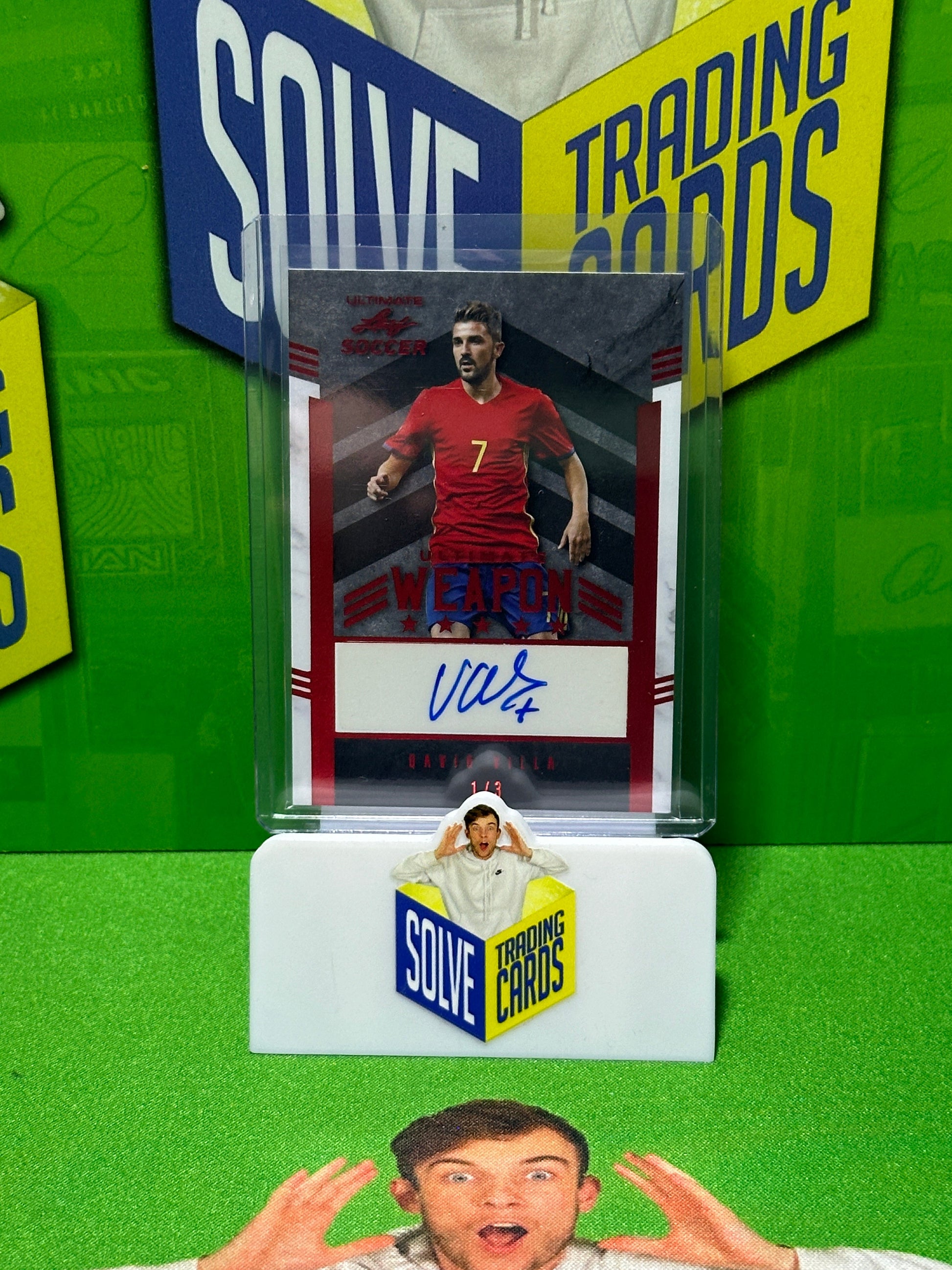David Villa Autograph 1/3 - Leaf Ultimate Soccer 2022 Main