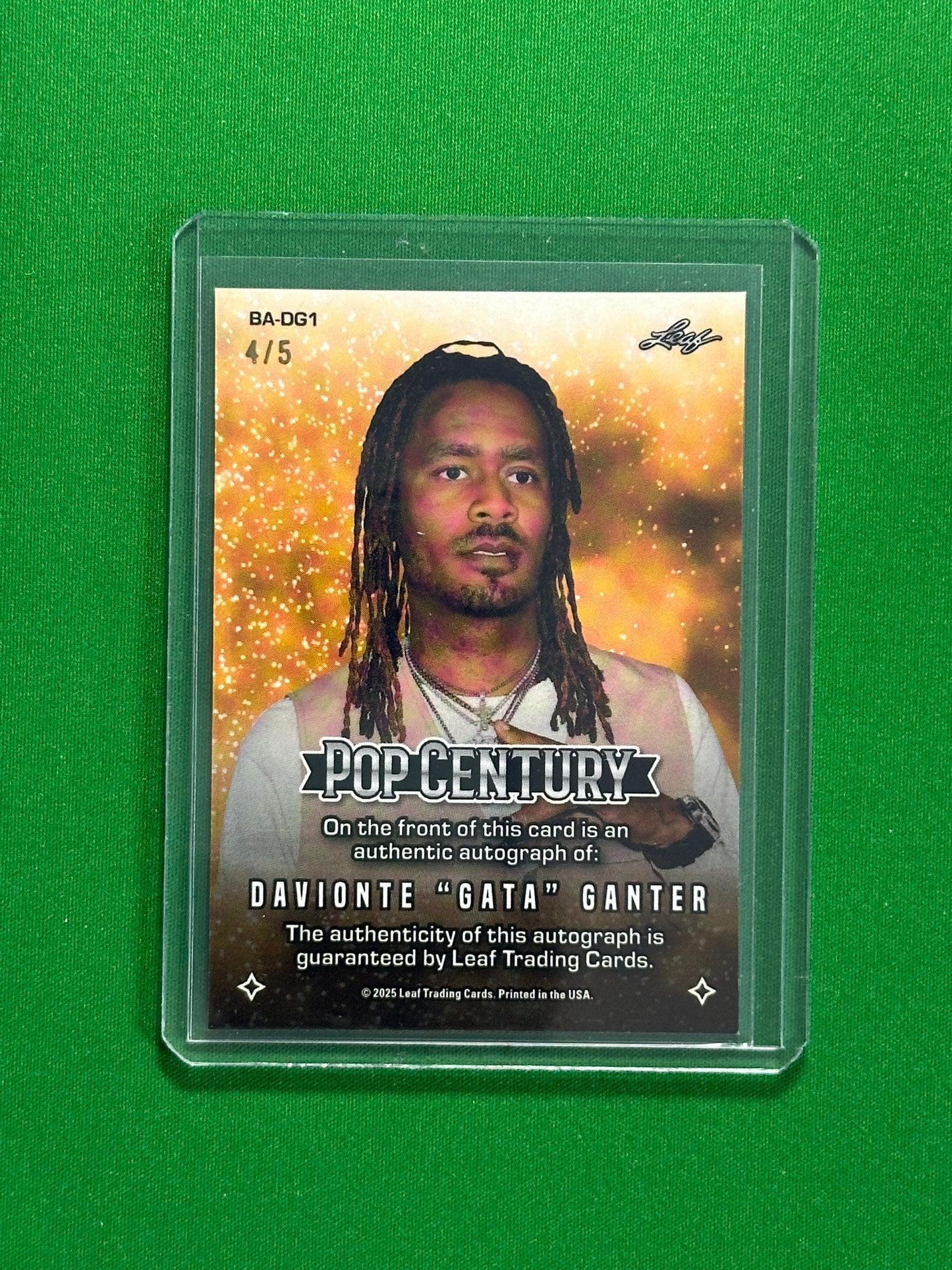 Davionte Ganter Autograph 4/5 - Leaf Pop Century 2025