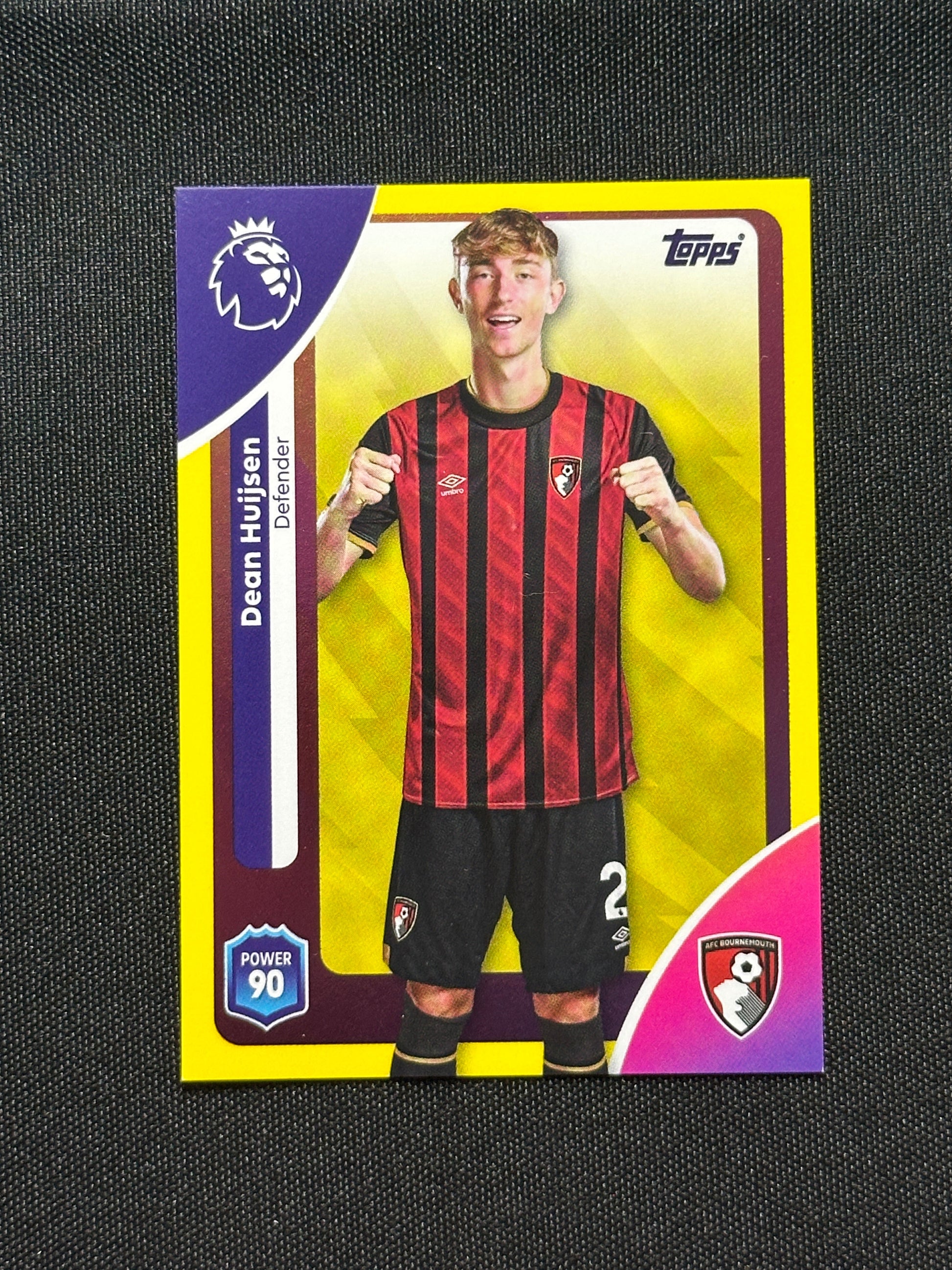 Dean Huijsen Yellow Parallel Base - Topps Premier League 2026