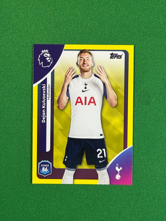 Dejan Kulusevski Yellow Parallel Base - Topps Premier League 2026