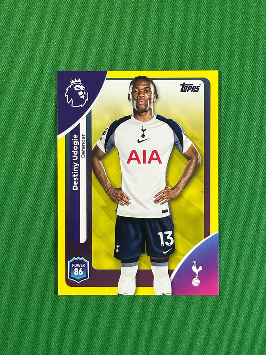 Destiny Udogie Yellow Parallel Base - Topps Premier League 2026