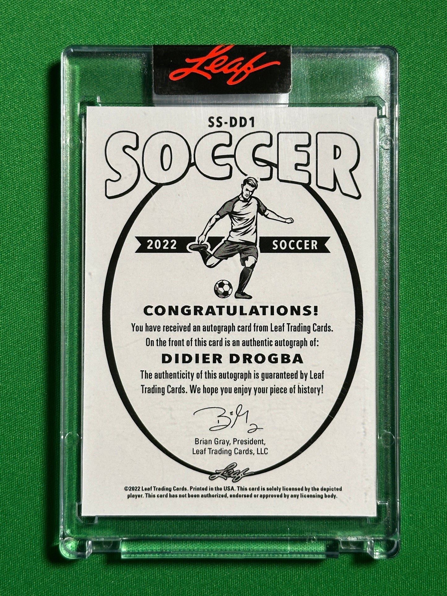 Didier Drogba 1/1 One of One - Leaf Signature Series 2022 Back
