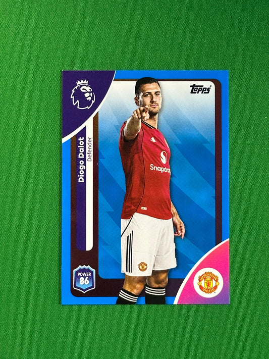 Diogo Dalot Blue Parallel Base - Topps Premier League 2026