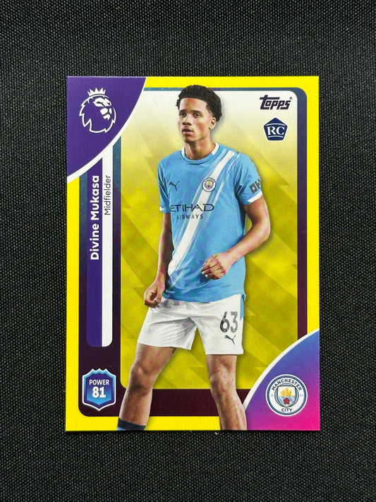 Divine Mukasa Yellow Parallel Base - Topps Premier League 2026
