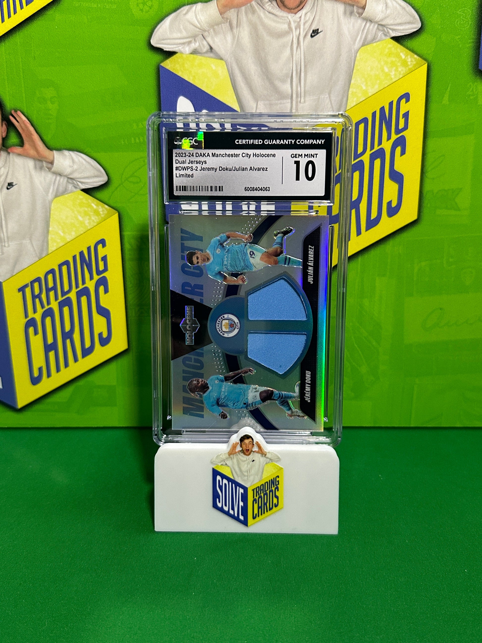 Doku & Alvarez Dual Patch 15/25 - DAKA Manchester City Holocene 2023-24 - CGC 10