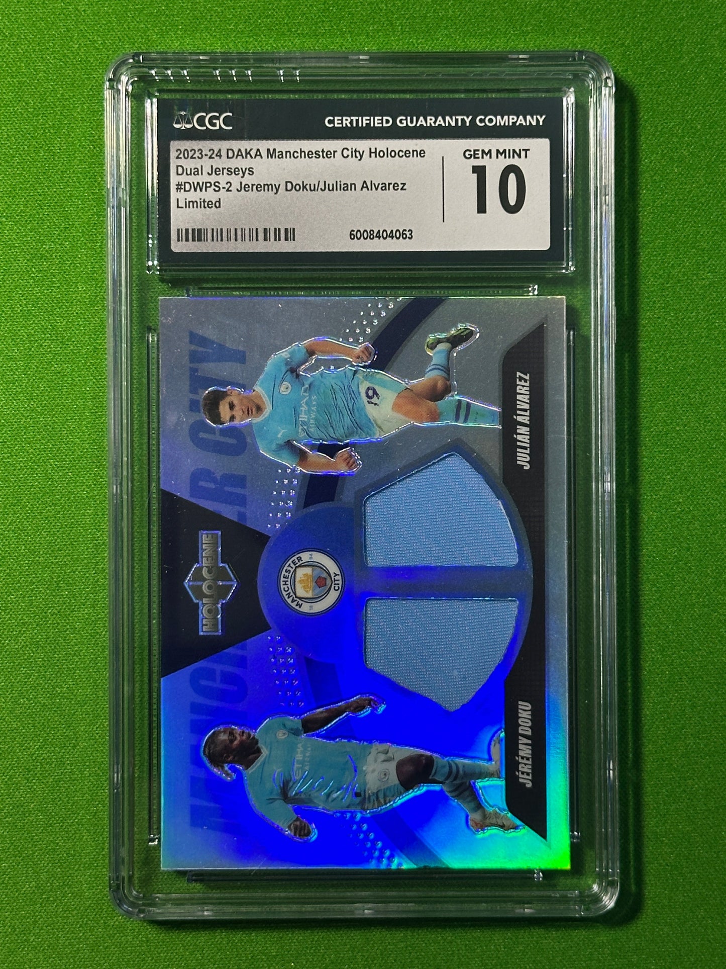 Doku & Alvarez Dual Patch 15/25 - DAKA Manchester City Holocene 2023-24 - CGC 10