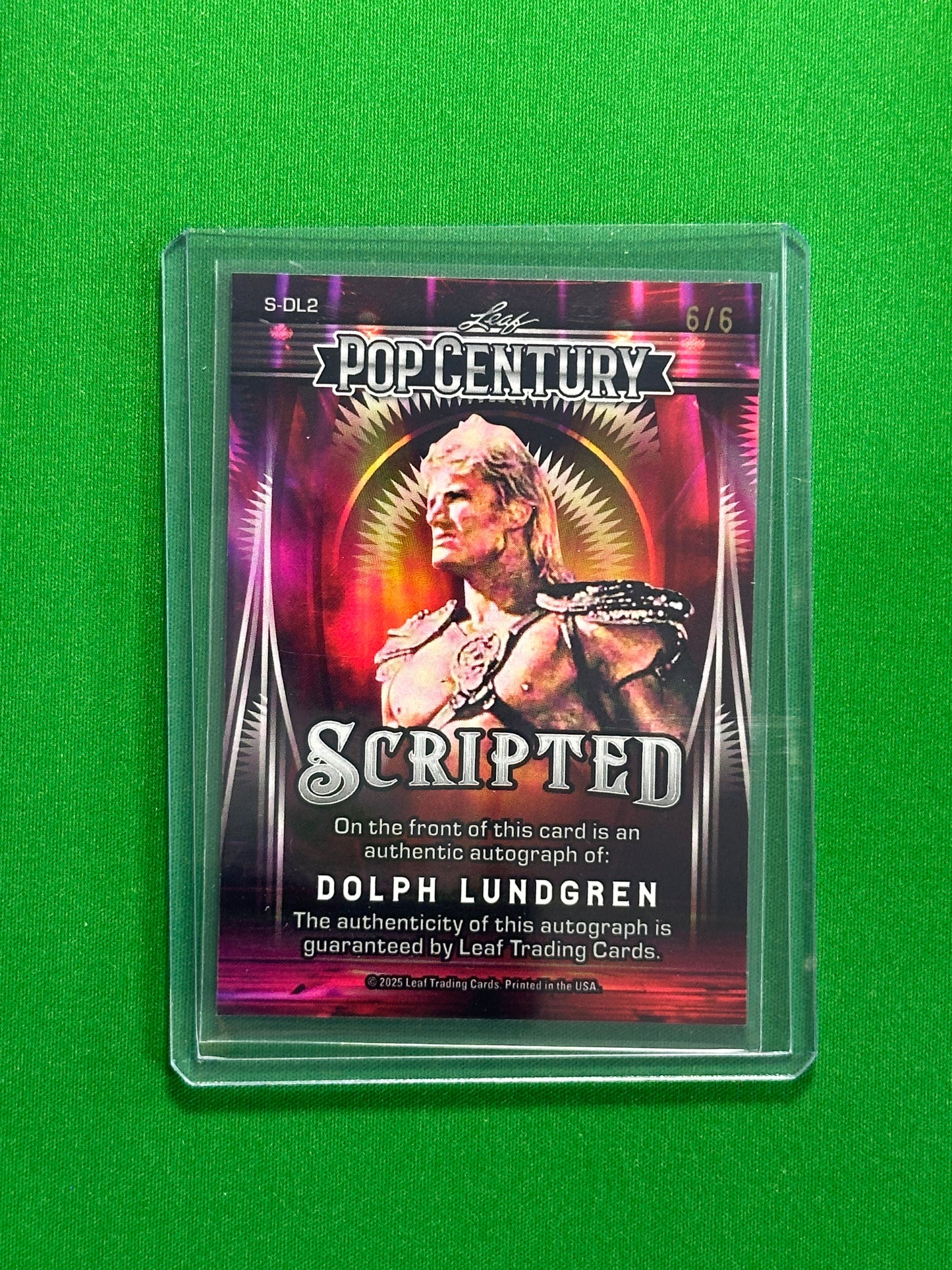 Dolph Lundgren Autograph 6/6 - Leaf Pop Century 2025