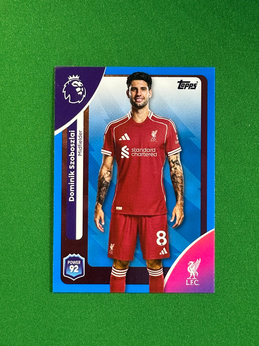 Dominik Szoboszlai Blue Parallel Base - Topps Premier League 2026