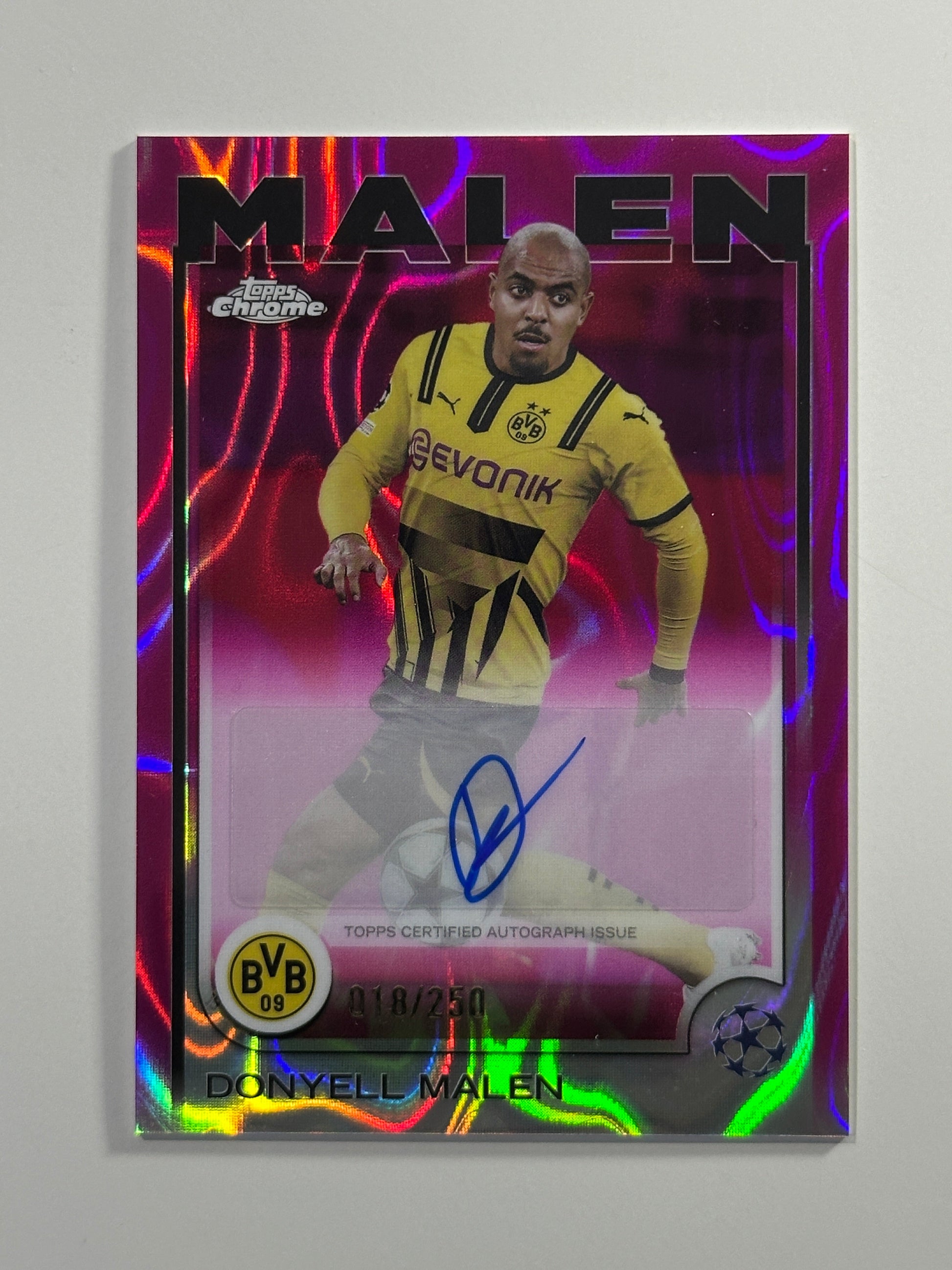 Donyell Malen Autograph 18/250 - Topps Chrome 2024/25