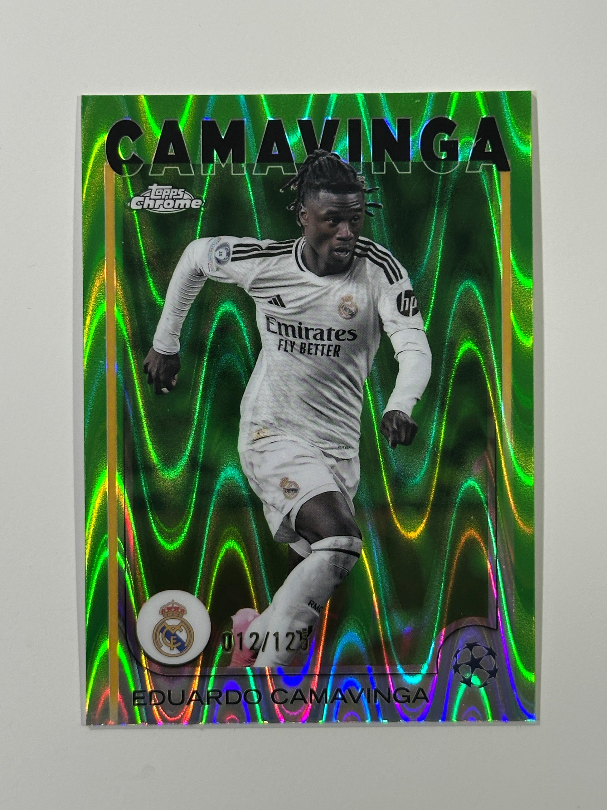 Eduardo Camavinga Numbered Parallel 12/125 - Topps Chrome 2024/25