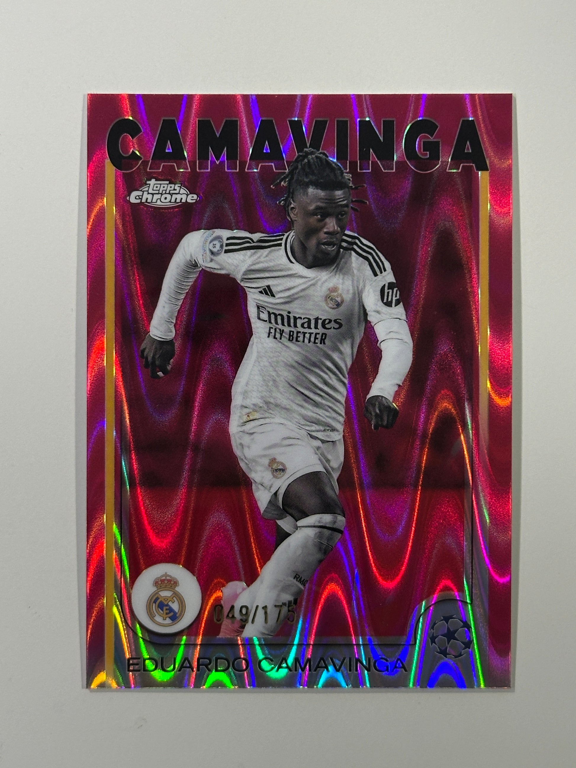 Eduardo Camavinga Numbered Parallel 49/175 - Topps Chrome 2024/25